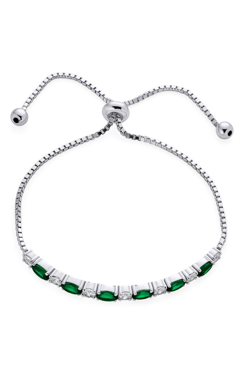 BLING JEWELRY Cubic Zirconia Gemstone Bolo Bracelet, Alternate, color,