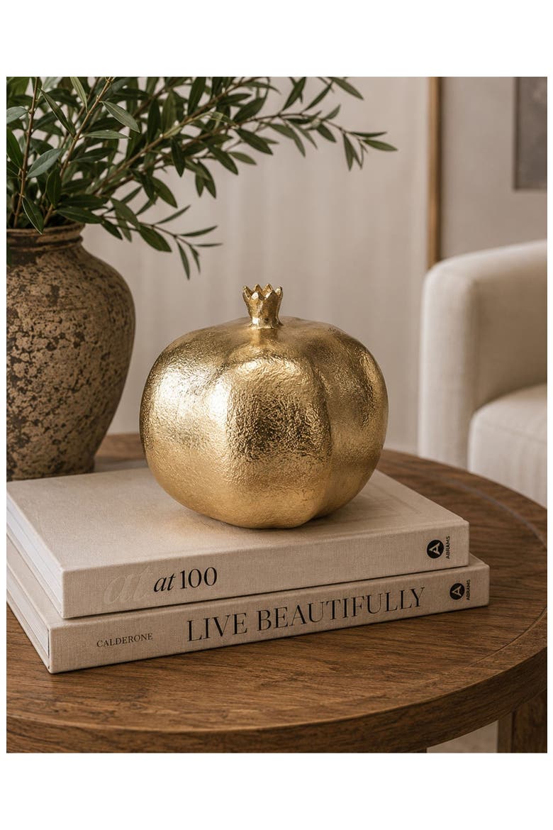 Golden Pomegranate Figurine, Alternate, color, GOLD