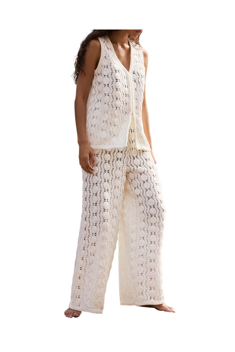 Crochet Sequin Trousers, Alternate, color, Neutral