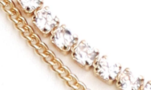 Panacea Layered Crystal Pendant Necklace In Gold