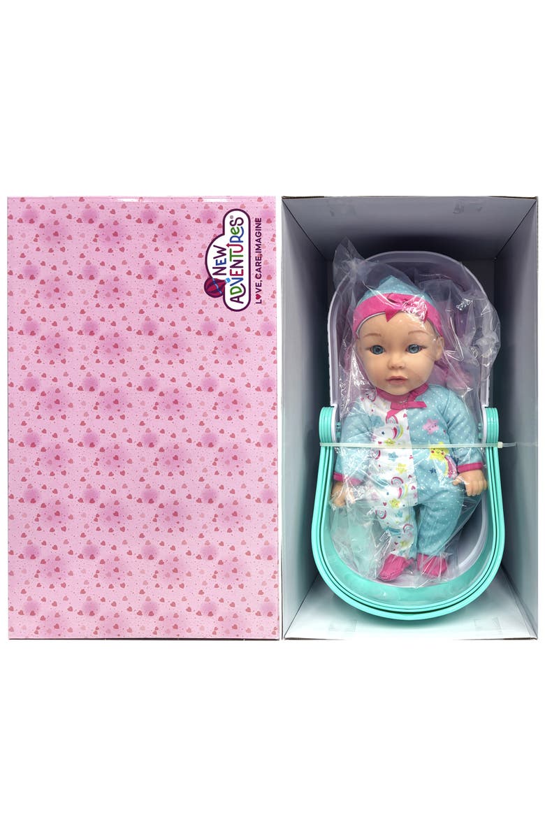 Little Darlings 12" Bassinet Baby Doll Set, Alternate, color, Multicolored