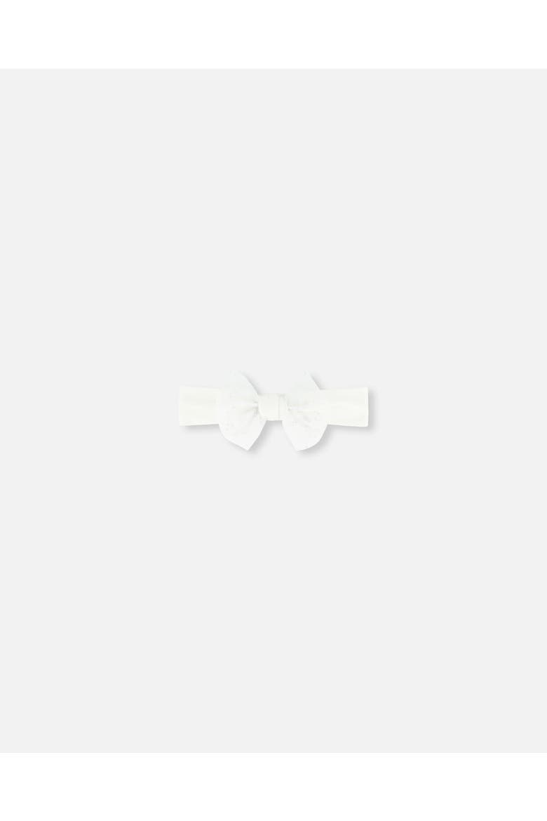 Girl's Headband With Glittering Tulle Bow Off White, Main, color, Off White