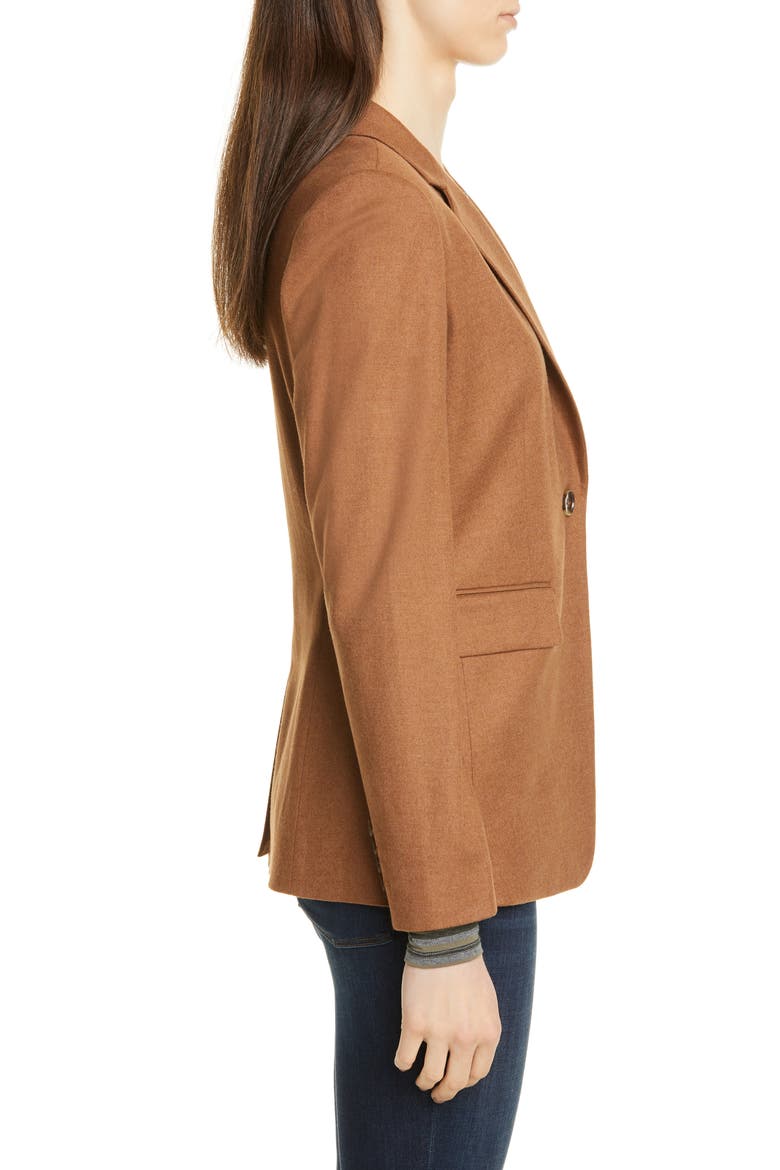One-Button Blazer, Alternate, color, BROWN TOFFEE