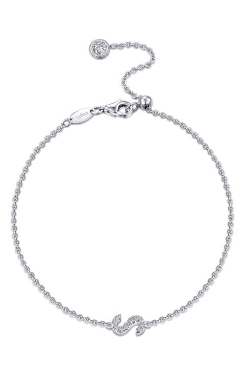 Simulated Diamond Pavé Initial Bracelet