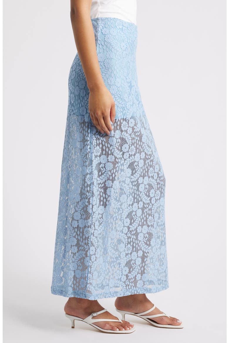 Brittany Floral Lace Maxi Skirt, Alternate, color, BLUE