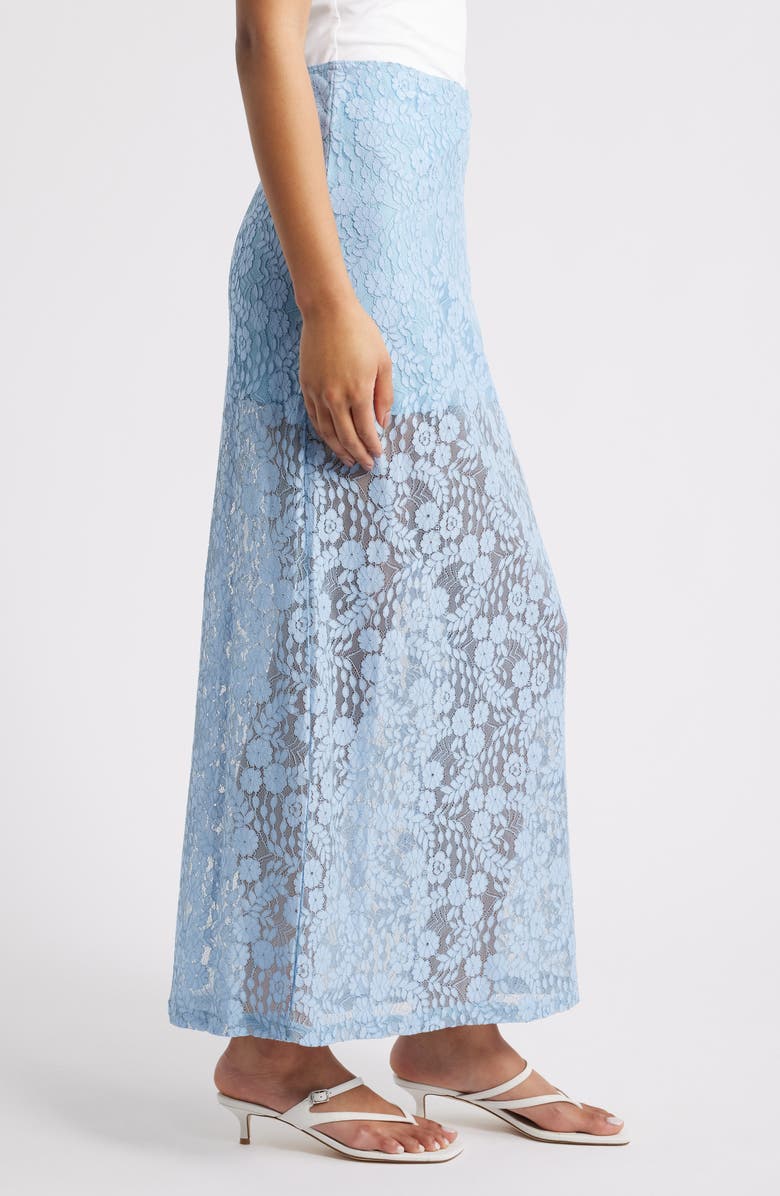 Petal & Pup Brittany Floral Lace Maxi Skirt, Alternate, color, Blue