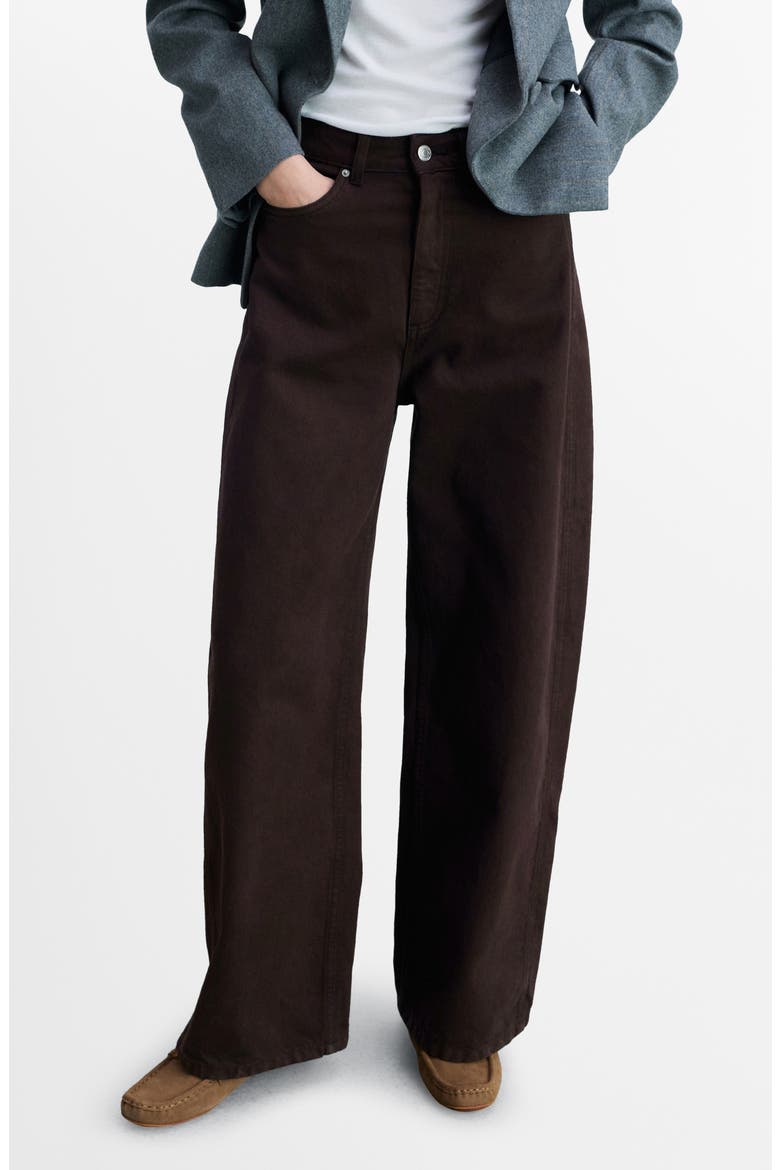 High Waist Barrel Jeans, Main, color, CHOCOLATE