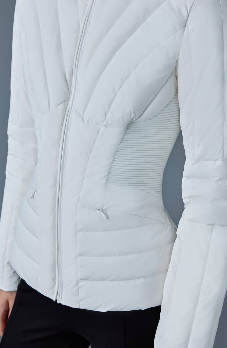 Mackage Alma Smocked Panel Down Jacket, Alternate, color, White