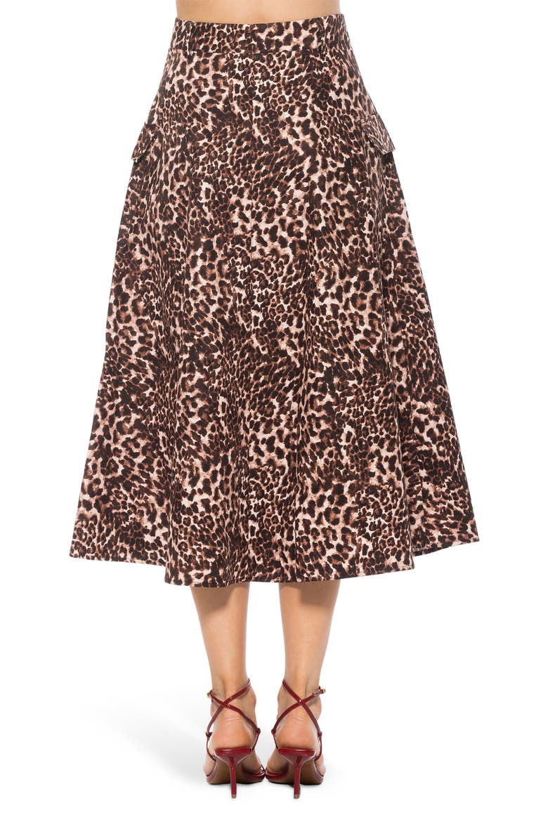 Avery Cargo Midi Skirt, Alternate, color, LEOPARD