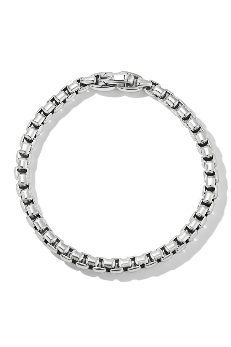 Men's Box Chain Bracelet in Sterling Silver, 5mm, Alternate, color, SILVER
