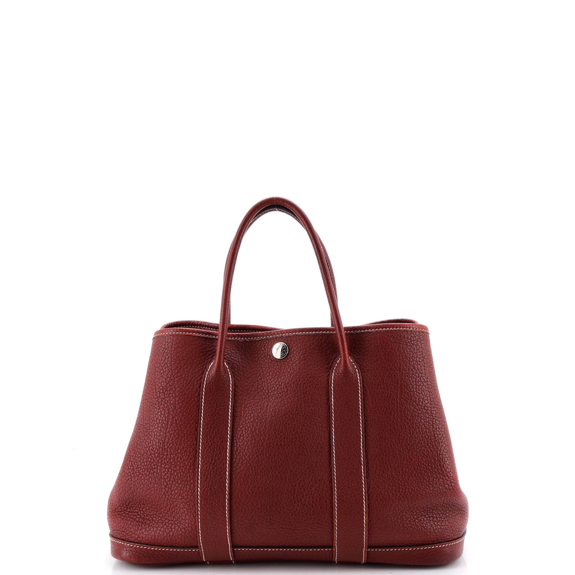 Pre-Owned Hermes Garden Party Tote Leather 30, Alternate, color, Rouge H
