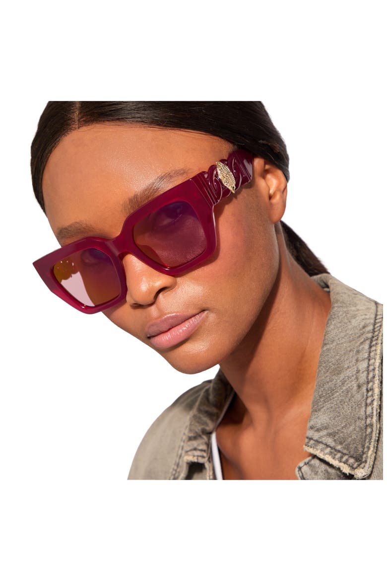 52mm Cat Eye Sunglasses, Alternate, color, MAGENTA/ FUCHSIA FL