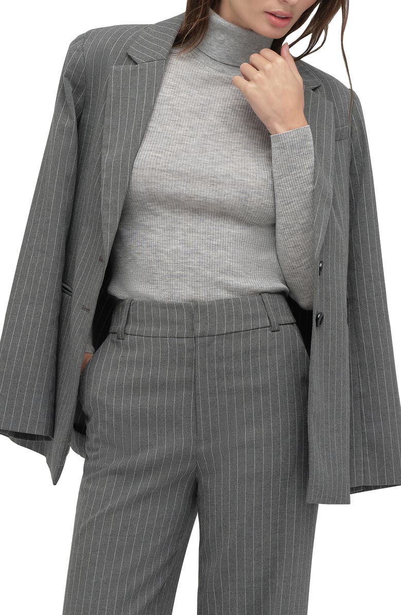 Favorite Daughter The Alexis Pinstripe Longline Blazer, Main, color, Shadow Pinstripe