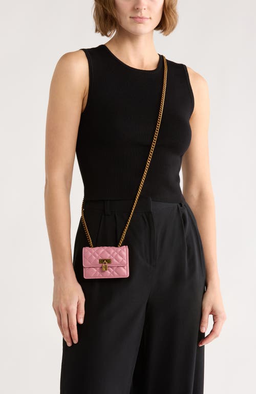 Kurt Geiger London Micro Brixton Quilted Crossbody Bag In Pink