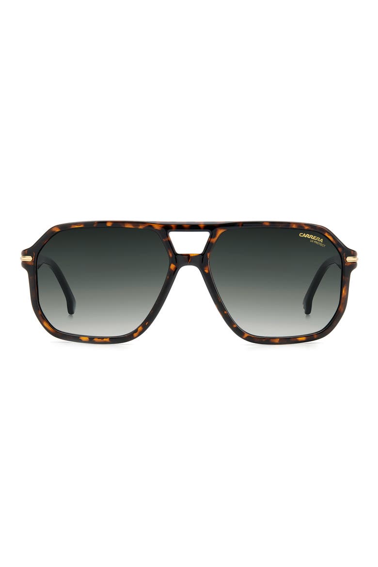 59mm Rectangular Sunglasses, Main, color, HAVANA/ GREEN SHADED