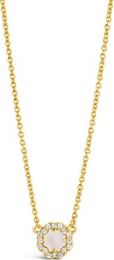 Sterling Forever Bezel Cubic Zirconia Rose Petal Pendant Necklace