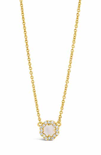 Sterling Forever Bezel Cubic Zirconia Rose Petal Pendant Necklace