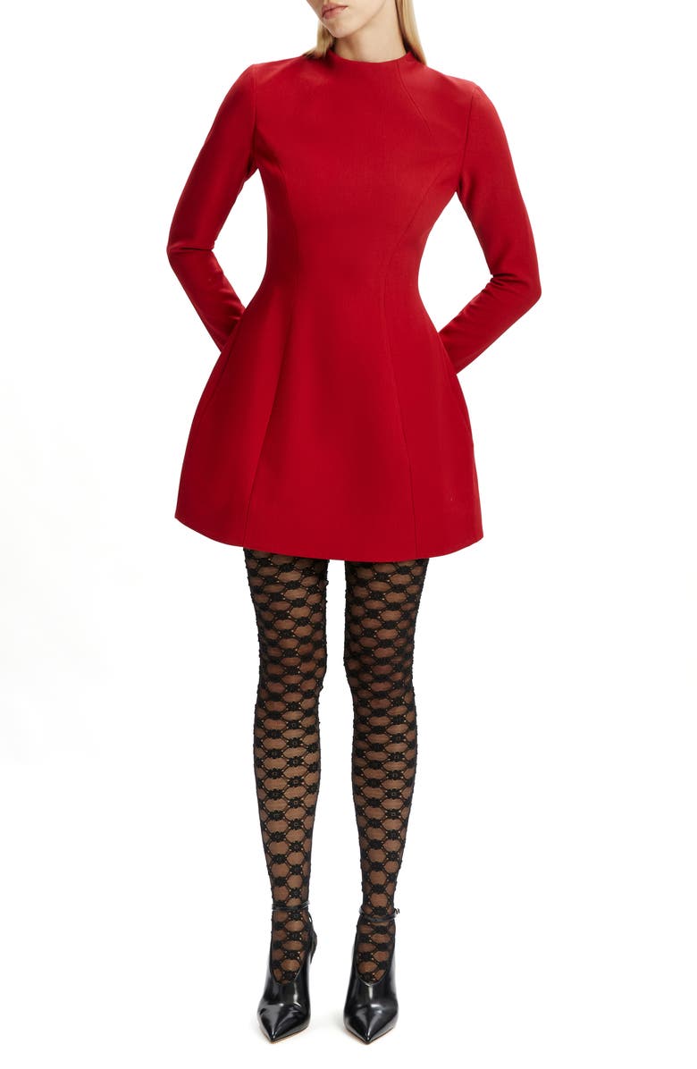 Bardot Delphi Long Sleeve Minidress, Main, color, Burgundy