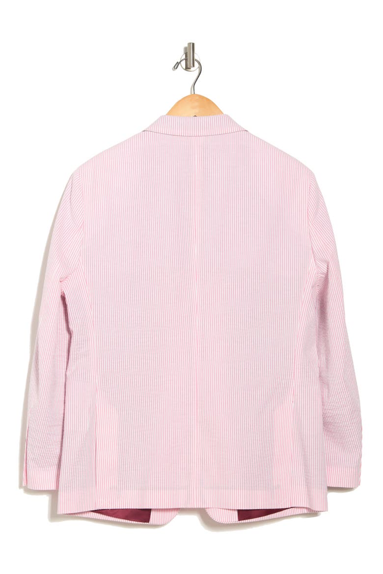 Seersucker Stripe Cotton Blend Jacket, Alternate, color, PINK
