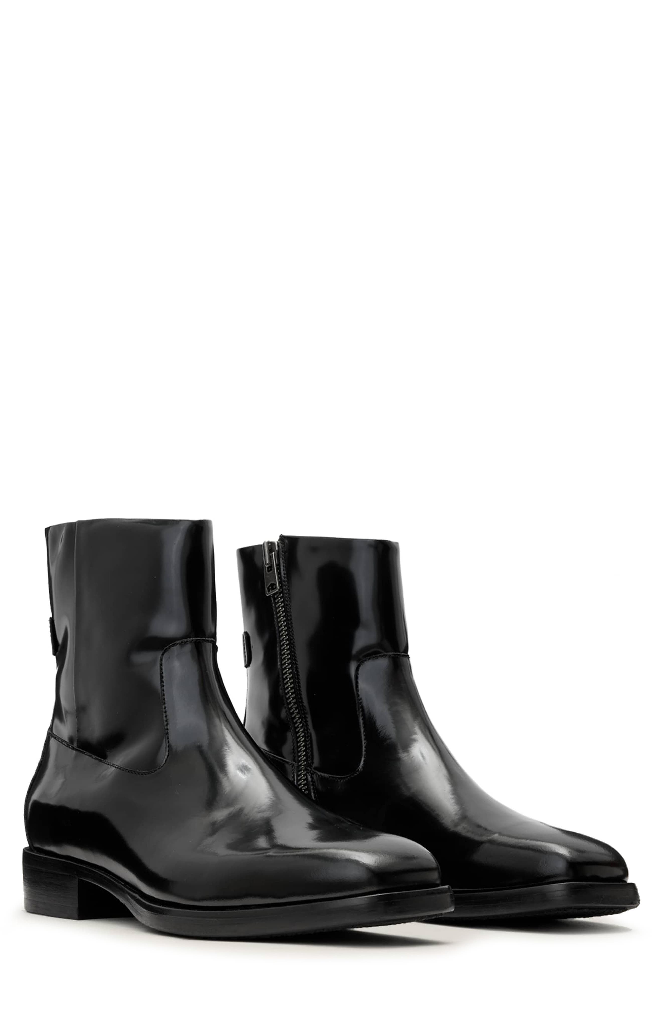 AllSaints Milton Ankle Boot, Main, color, Black Shine
