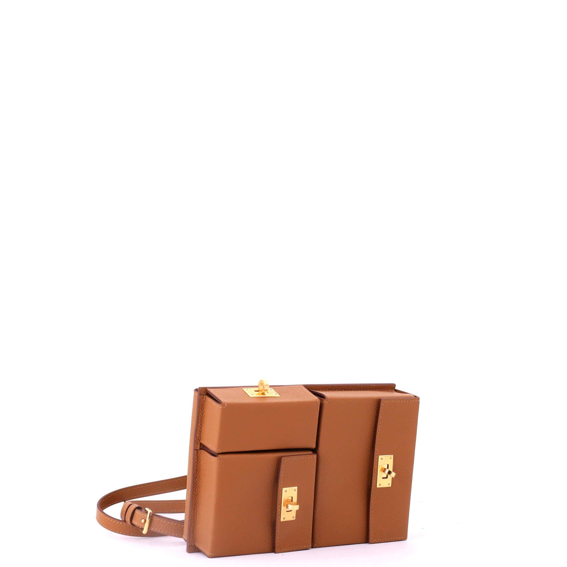 Pre-Owned Hermes Kelly Multi Pocket To Go Pouch Epsom, Alternate, color, Gold