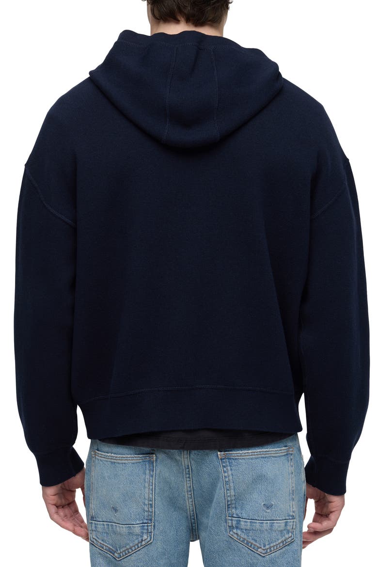 Cotton & Cashmere Double Knit Hoodie, Alternate, color, DARK NAVY