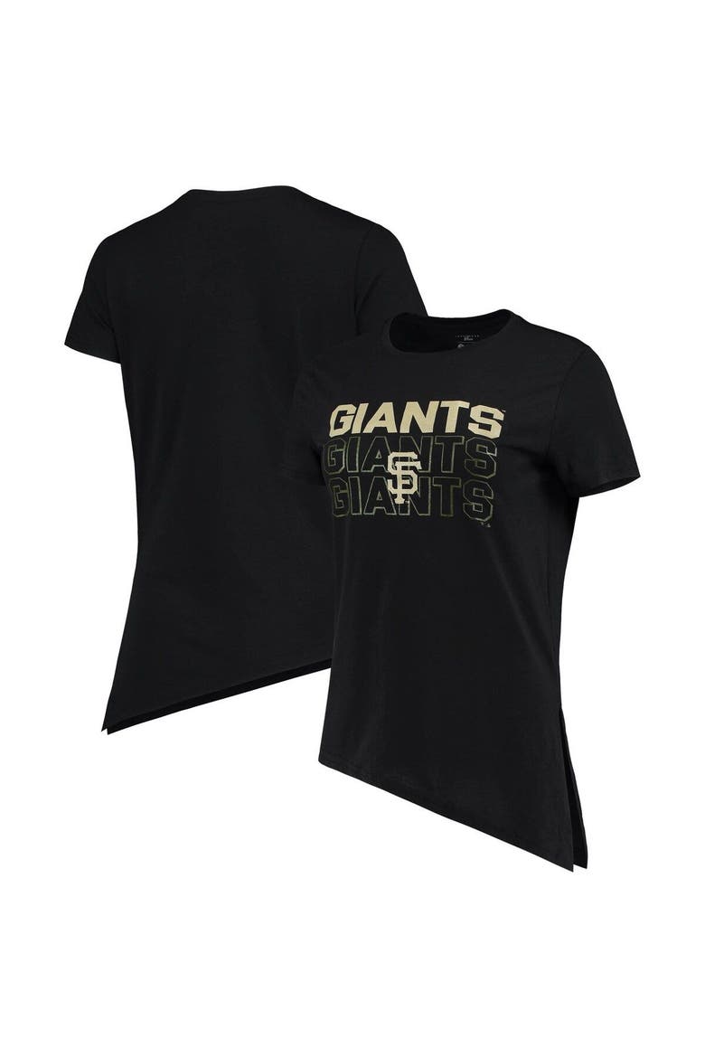 Women's Levelwear Black San Francisco Giants Birch Delta Asymmetrical T-Shirt, Main, color, Black