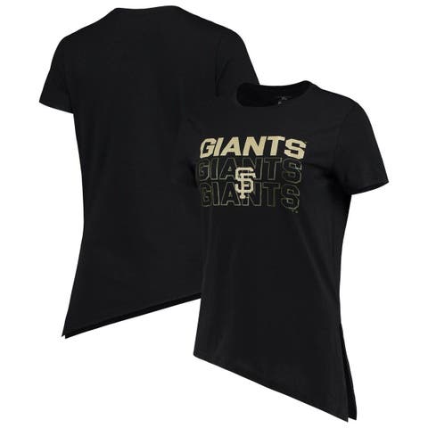 Women's Levelwear Black San Francisco Giants Birch Delta Asymmetrical T-Shirt