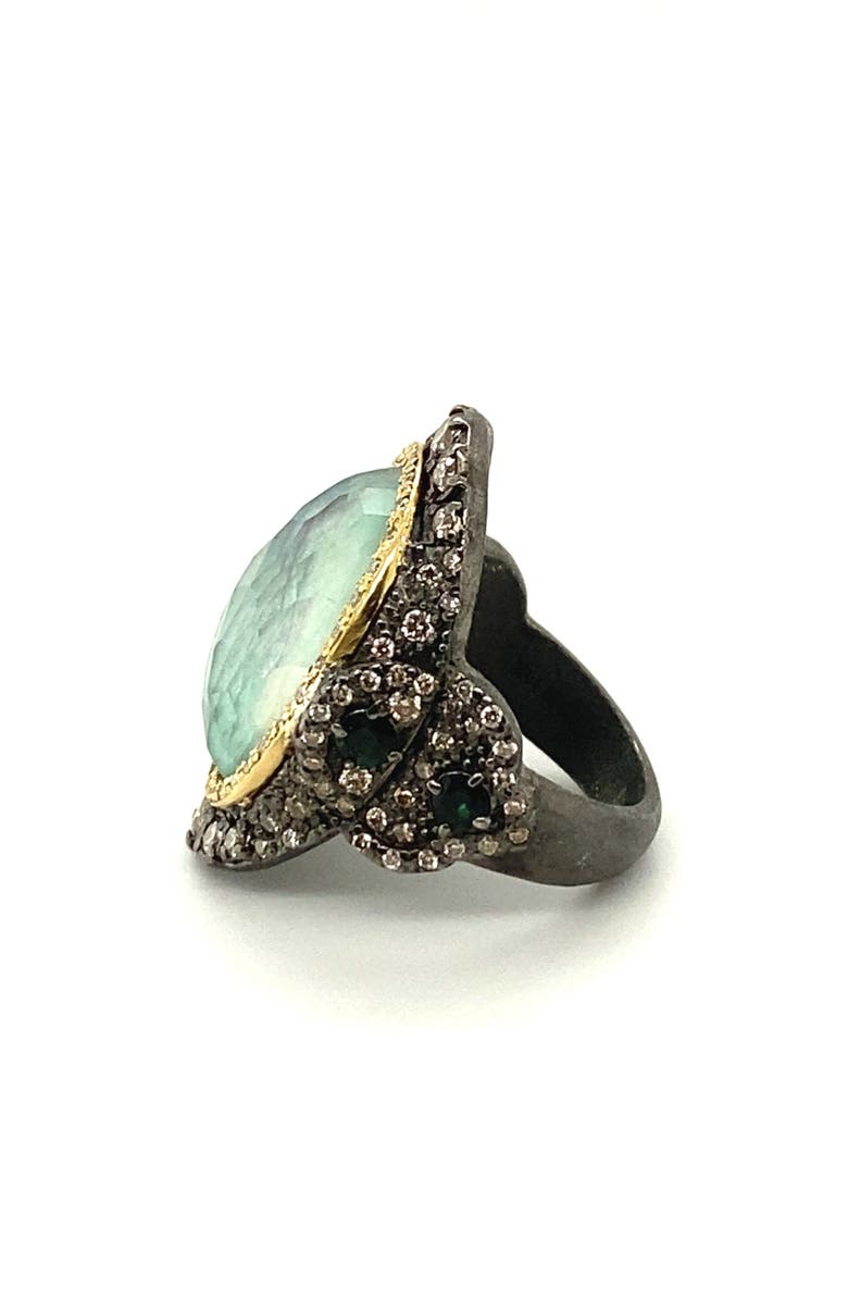 Armenta Emerald Triplet Statement Ring, Alternate, color, Green