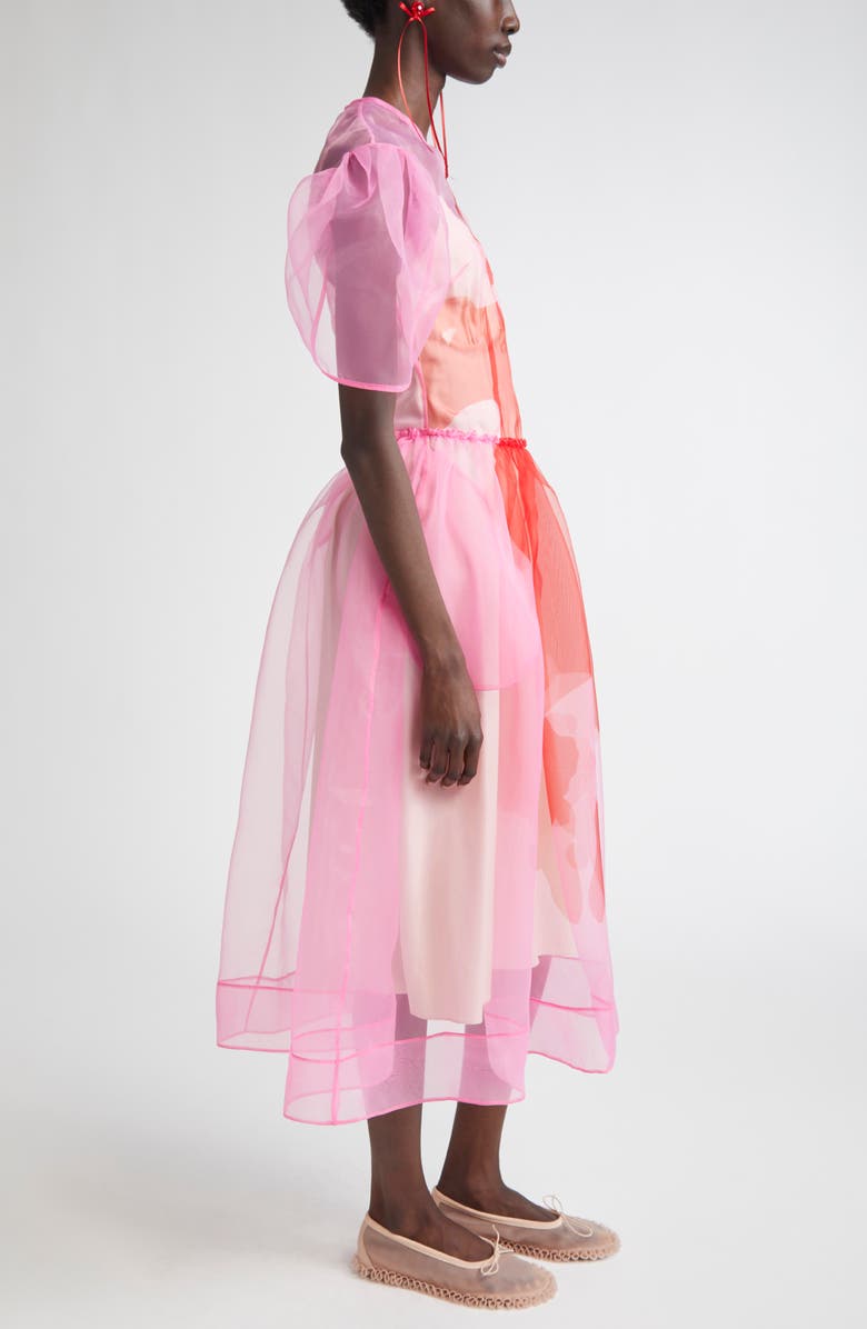 Simone Rocha Petal Sleeve Sculpted Organza Corset Dress, Alternate, color, 