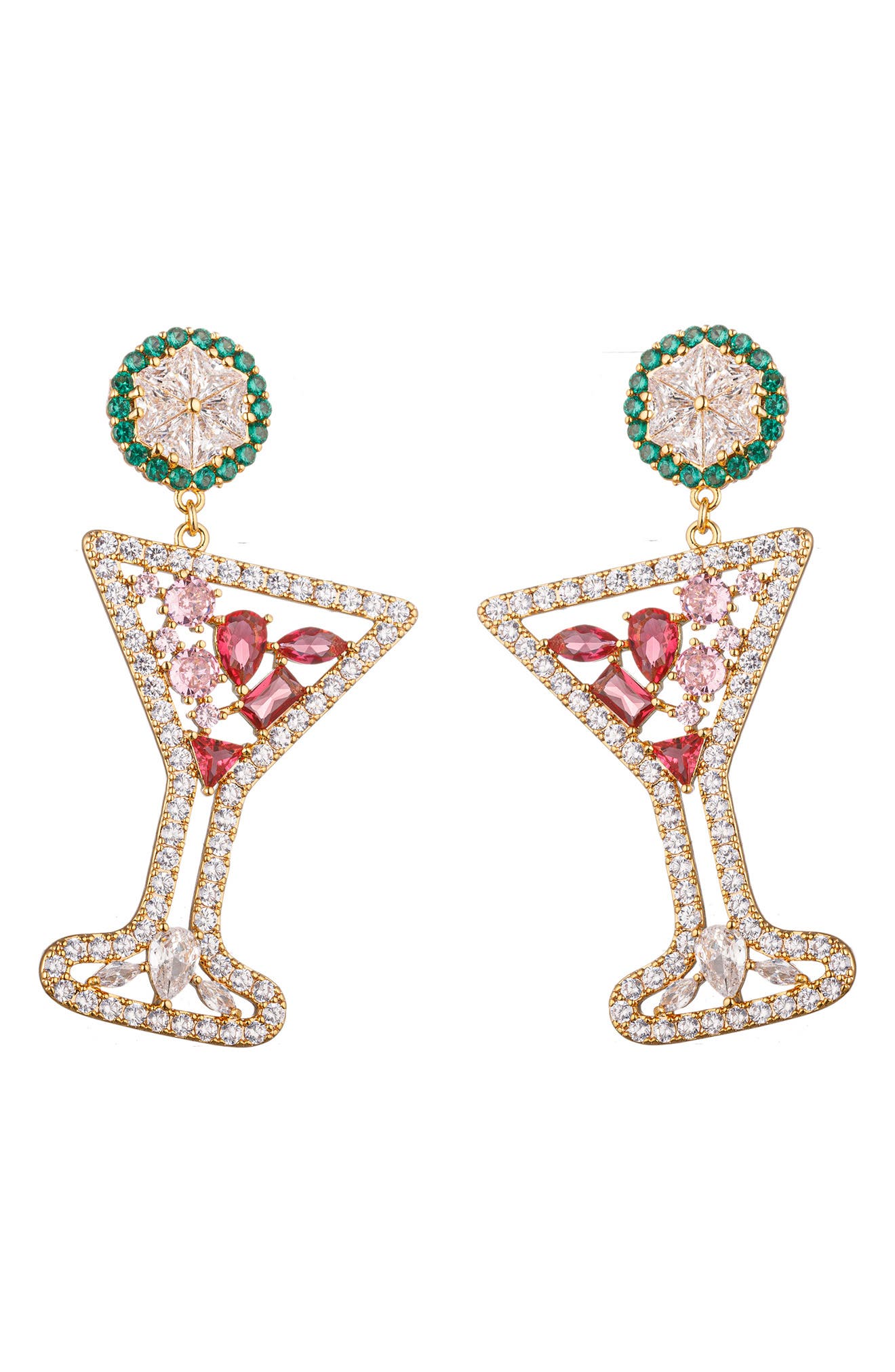 EYE CANDY LOS ANGELES Martini Cubic Zirconia Drop Earrings