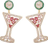 EYE CANDY LOS ANGELES Martini Cubic Zirconia Drop Earrings
