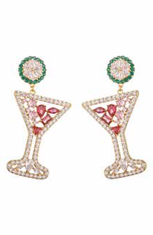 EYE CANDY LOS ANGELES Martini Cubic Zirconia Drop Earrings