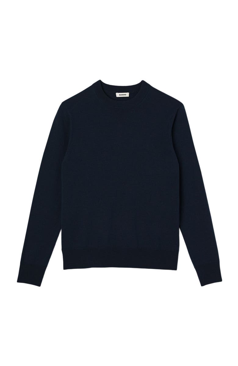 SANDRO Wool sweater, Alternate, color, Navy Blue