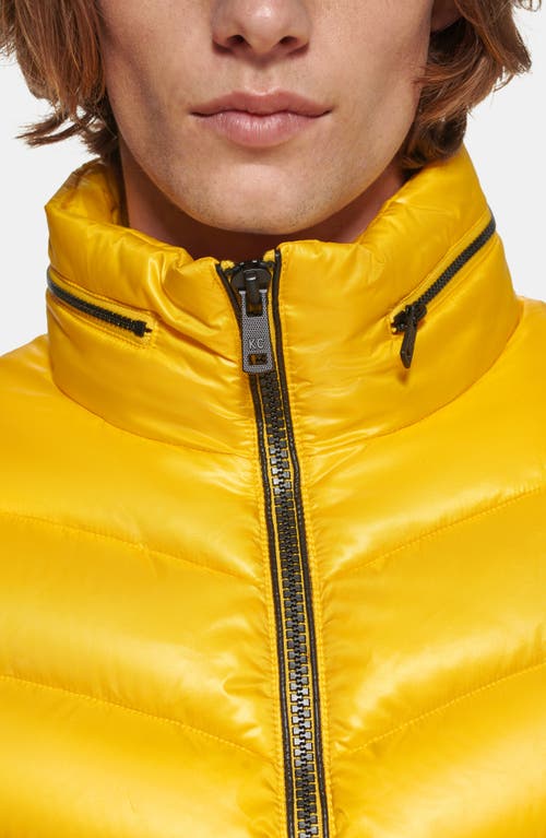 Kenneth Cole New York Hooded Puffer Jacket In Yellow