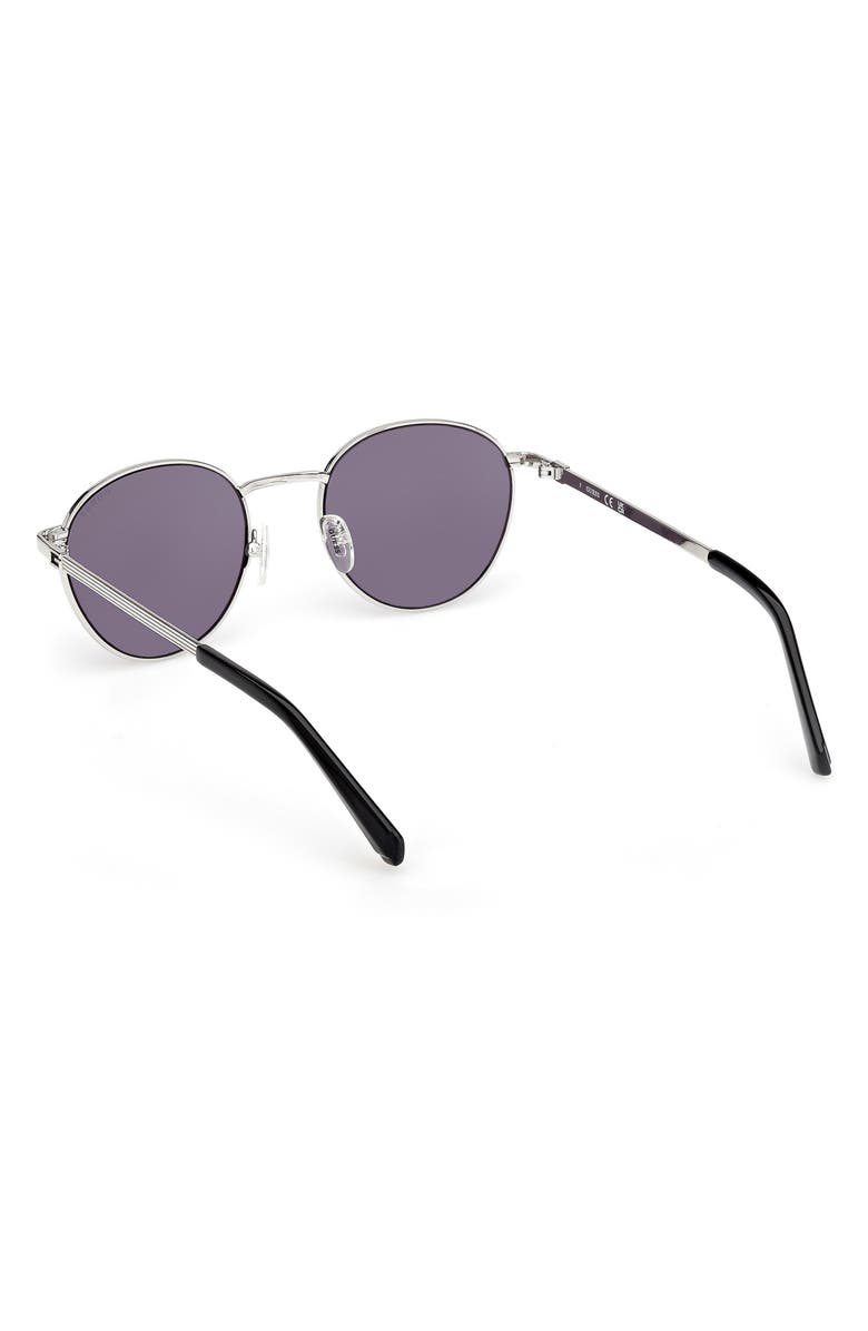 GUESS Round Sunglasses, Alternate, color, Shiny Light Nickeltin / Violet