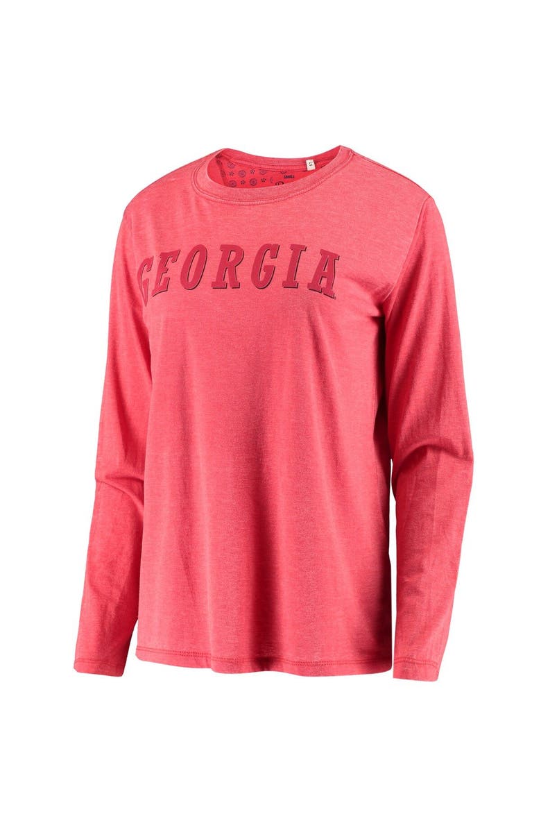 PRESSBOX Women's Pressbox Red Georgia Bulldogs Tonal Block Vintage Wash Long Sleeve T-Shirt, Alternate, color, Red