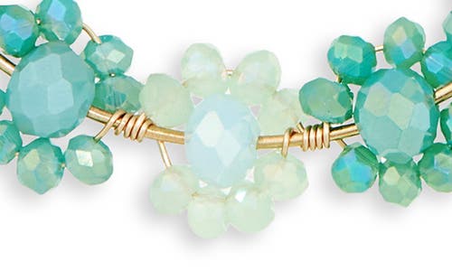Cara Crystal Leaf Drop Earrings In Blue