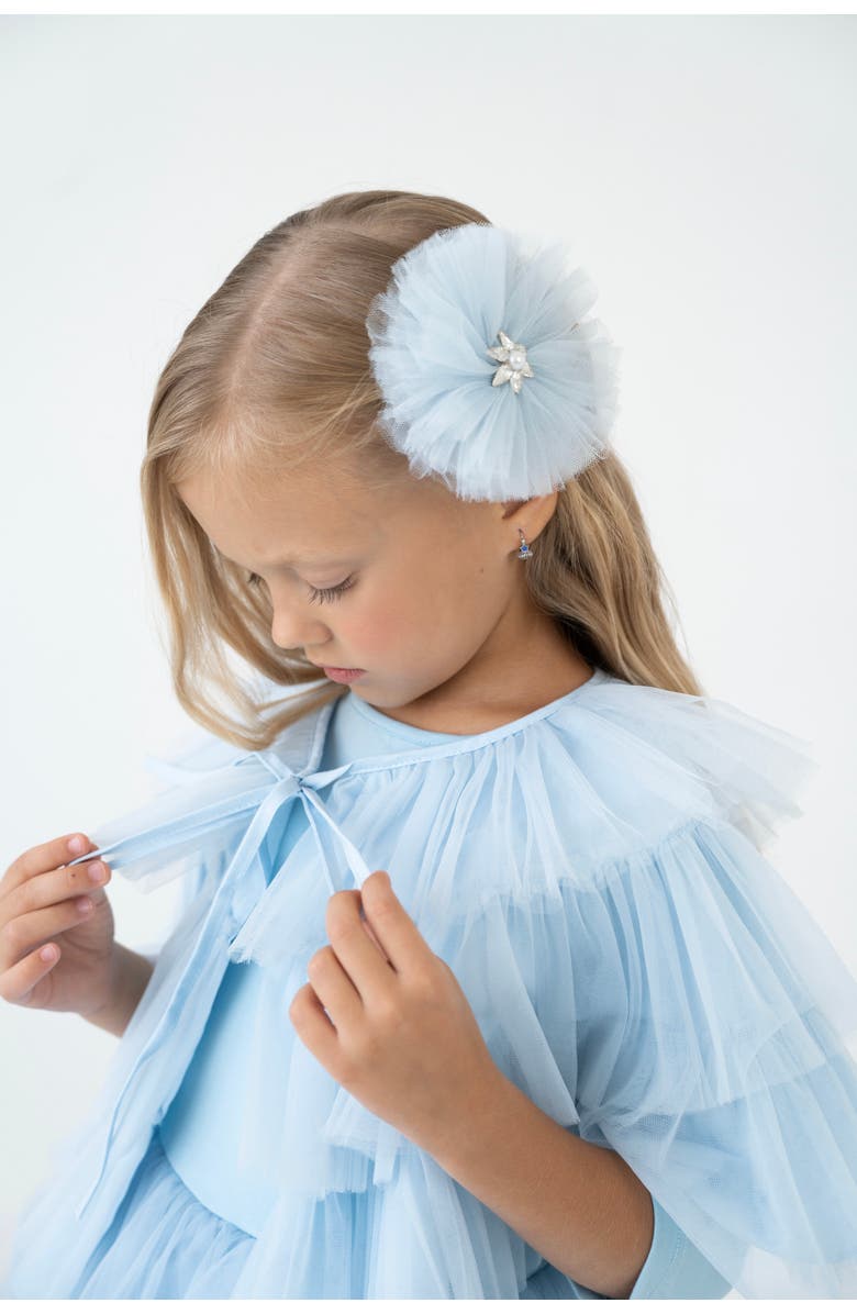 Mini Celebrities Cloud Tulle Dress Set, Alternate, color, Cool Blue