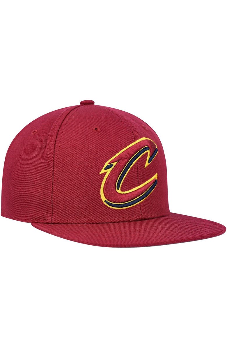 Mitchell & Ness Men's Mitchell & Ness Burgundy Cleveland Cavaliers Ground 2.0 Snapback Hat, Alternate, color, 