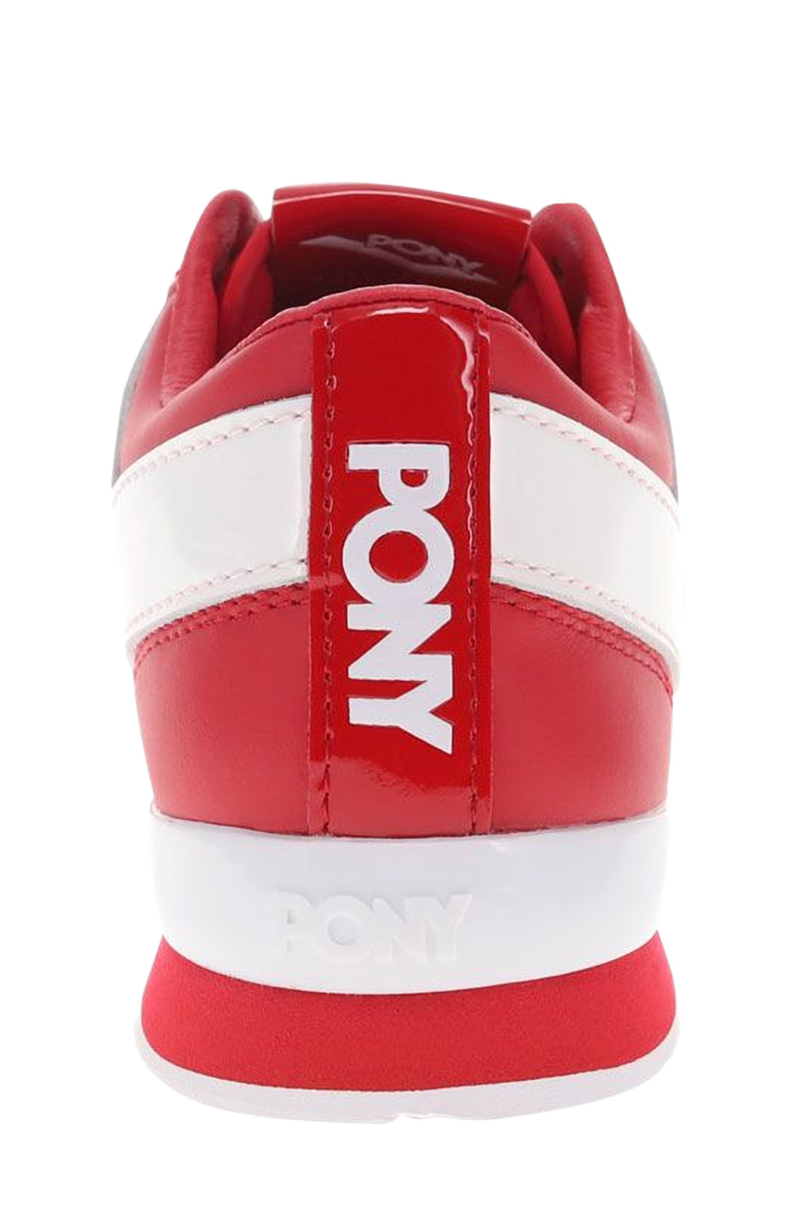 PONY KO-Low Patent Sneakers, Alternate, color, Red/White