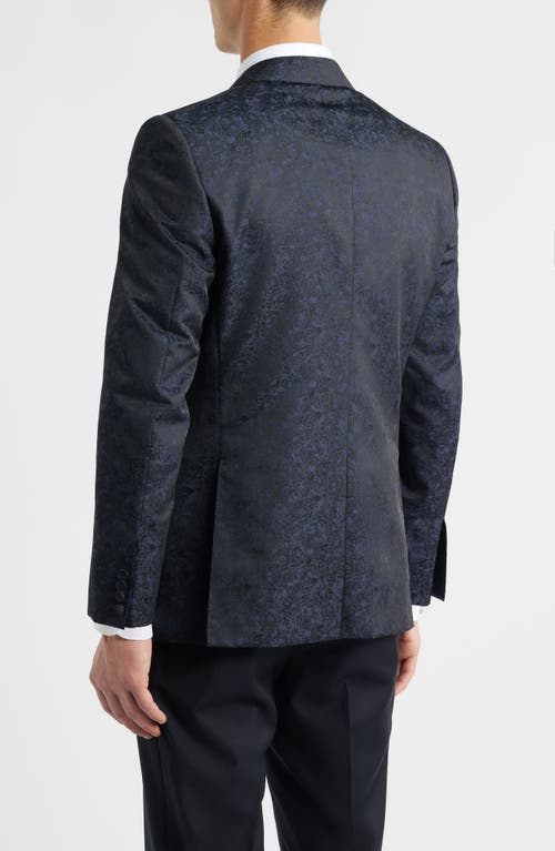 Canali Siena Contemporary Fit Paisley Dinner Jacket In Blue