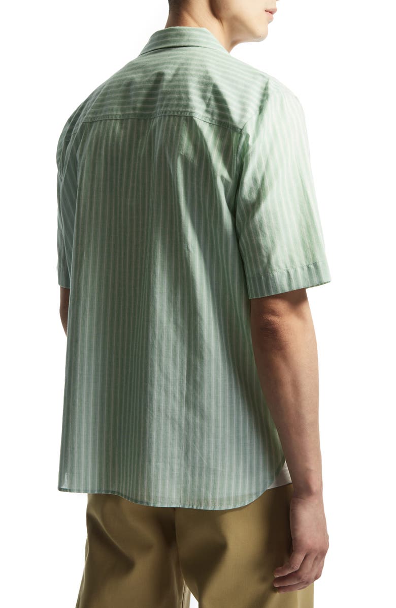 COS Stripe Short Sleeve Organic Cotton Button-Up Shirt, Alternate, color, 