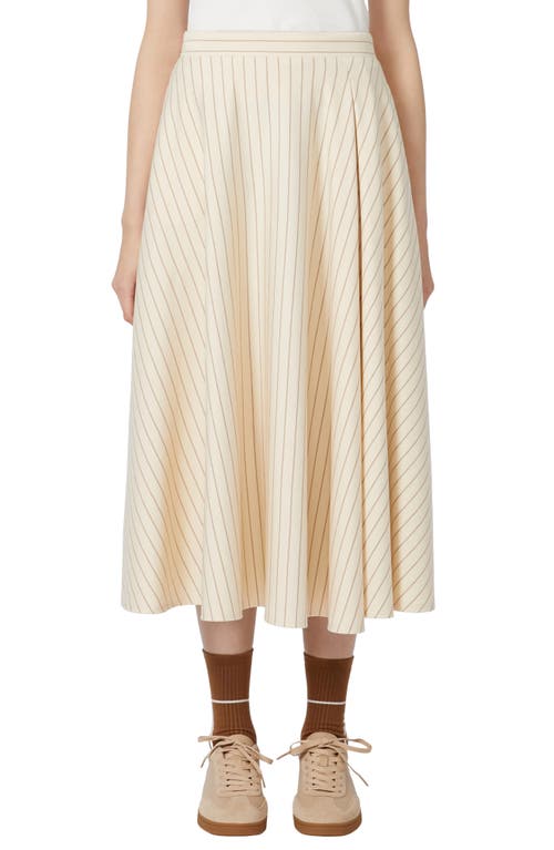 Weekend Max Mara Pelota Stripe Jersey Midi Skirt In White