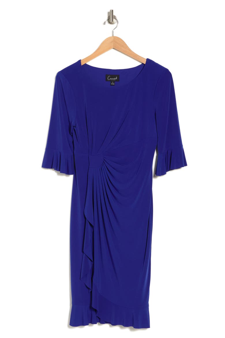 Ruffle Pleat Dress, Alternate, color, DEEP COBALT
