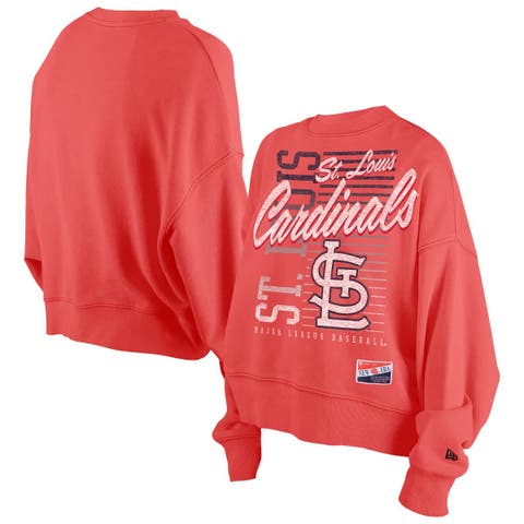 Women
s New Era Red St. Louis Cardinals Boxy Mineral Wash Dolmen Sleeve Cropped Sweatshirt