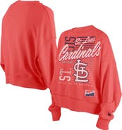 New Era Women's New Era Red St. Louis Cardinals Boxy Mineral Wash Dolmen Sleeve Cropped Sweatshirt