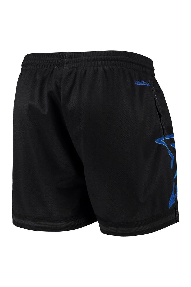 Women's Mitchell & Ness Black Philadelphia 76ers Big Face 4.0 Mesh Shorts, Alternate, color, Black