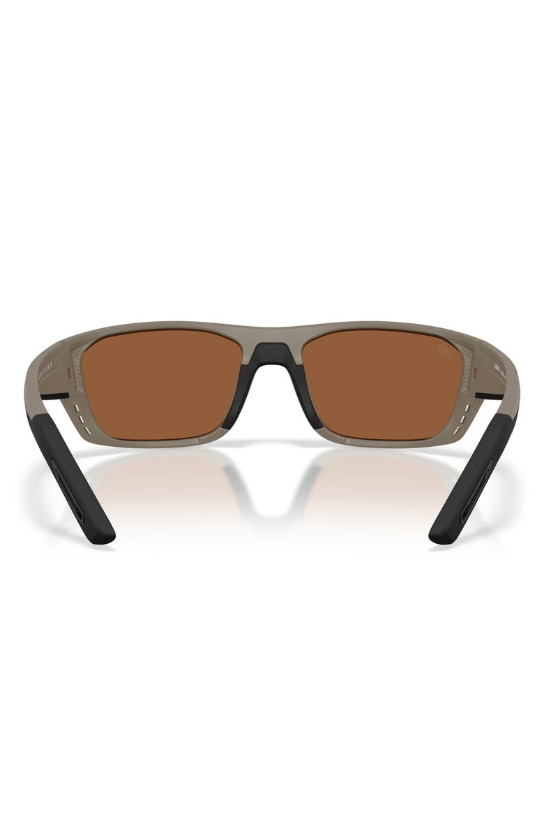 Costa Del Mar Whitetip Pro 57mm Polarized Rectangular Sunglasses, Alternate, color, Sand / Copper Silver 580G