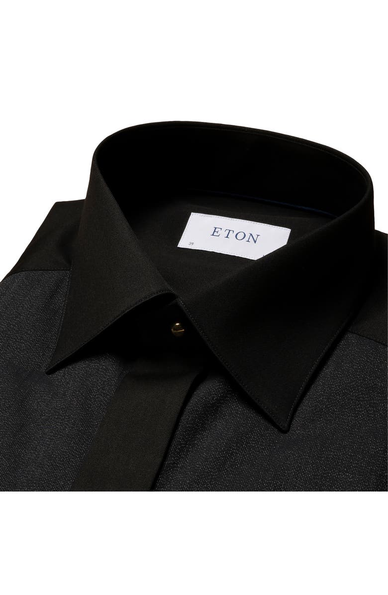 Eton Slim Fit Metallic Piqué Tuxedo Dress Shirt, Alternate, color,